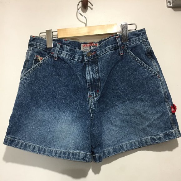 VINTAGE L.E.I. HIGH WAIST DENIM SHORTS SIZE 11 - Picture 2 of 7